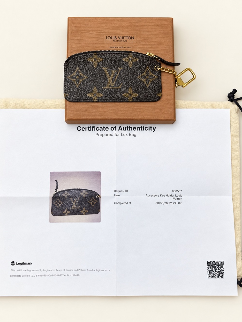 Louis Vuitton Monogram Key & Card Holder in Dark Brown with Gold Hardware
